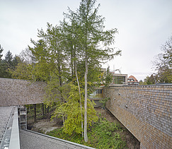 Foto von dem Besucherzentrum in Ruhestein, Außenaufnahme Detailbild Fassade.
