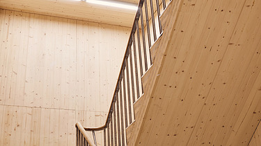 Photo of a wooden staircase.