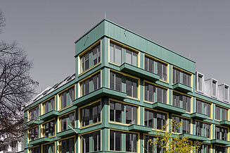 Exterior view of VINZENT with innovative planting system. 