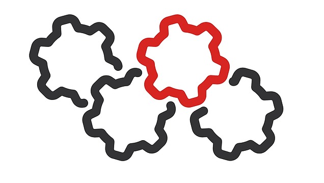 Photo of four interlocking number wheels