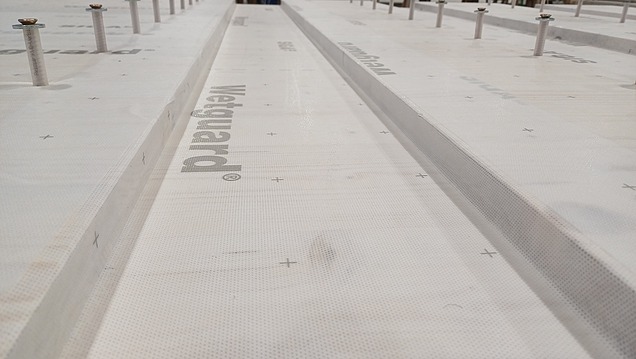 Photo of an HBV element with Kerve in production. BV M-Plaza Munich.