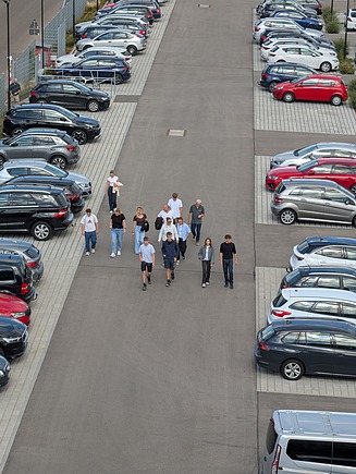 The new trainees on a tour of the site. 