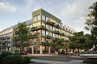 Vincent Munich Visualization of the large Vinzent residential complex in Munich.