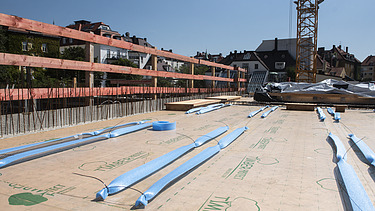 Photo of the VINZENT building shell in Munich. 