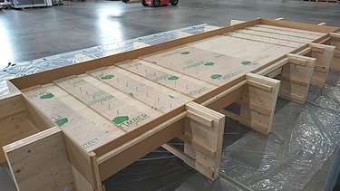 Photo of a wood-concrete composite element still without concrete
