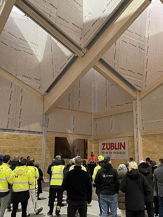 The topping-out ceremony was celebrated in January with around 70 guests. 