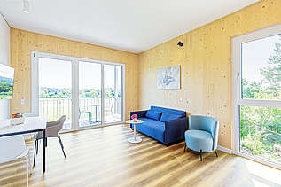 Photo of a room in the parent-child house, Gailingen. 