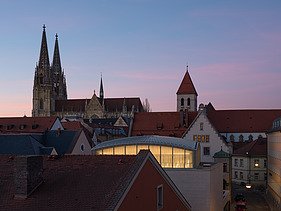 Exterior view of the Regensburg synagogue.