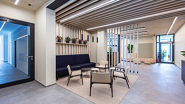 Foto des Aufenthaltsraumes vom Büroneubau ZÜBLIN in Langenargen.