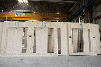 LENO®-ADD external walls manufactured at the Aichach plant. 