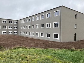 Photo extract of the facade of the police school, Meiningen.