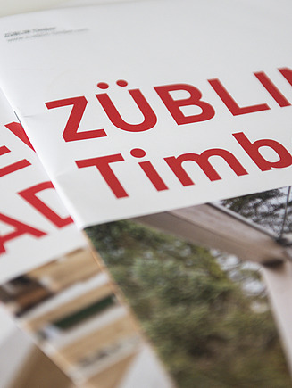 Photo of cover images of the ZÜBLIN Timber brochures