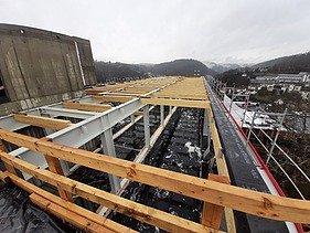 Photo of the construction site of the new district administration building in Calw. 
