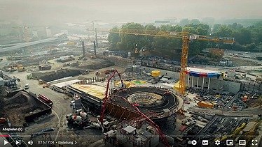 Aerial view of the Stuttgart 21 construction site.