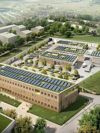 Visualisierung des Arbeitsquartiers Grüner Betriebshof Mannheim