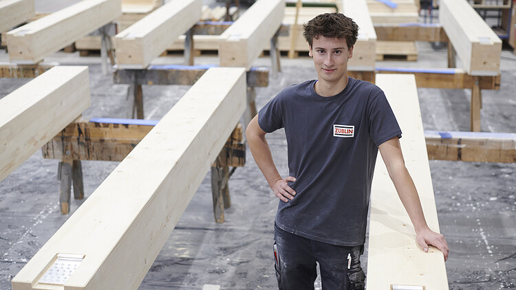 Apprentice Sebastian at the plant. 