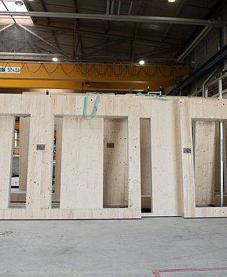 LENO®-ADD external walls manufactured at the Aichach plant. 