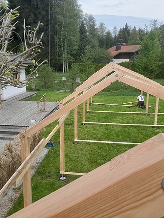 Photo of a wooden structure in the garden