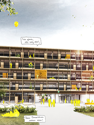Visualization of the new Behaim-Gymnasium building in Nuremberg.