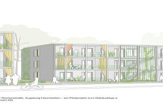 Sketch of the residential buildings, which are built according to building type e. 