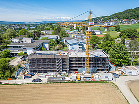 Photo of the Gailingen parent-child house from the outside. Impression of the building site.