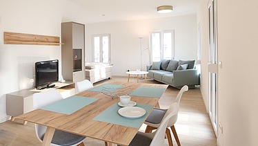 Foto eines möblierten Wohnraumes. Wohnpark, Speyer-West