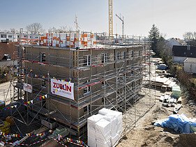 Foto eines Rohbaus aus Holz 