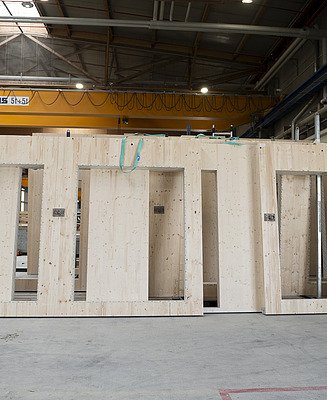 LENO®-ADD external walls manufactured at the Aichach plant. 