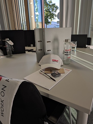 Photo of the small welcome gifts for the new trainees. 