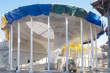 Foto eines betonierten Kegels auf der Baustelle Stuttgart 21.