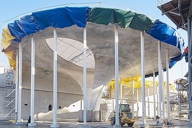 Foto eines betonierten Kegels auf der Baustelle Stuttgart 21.