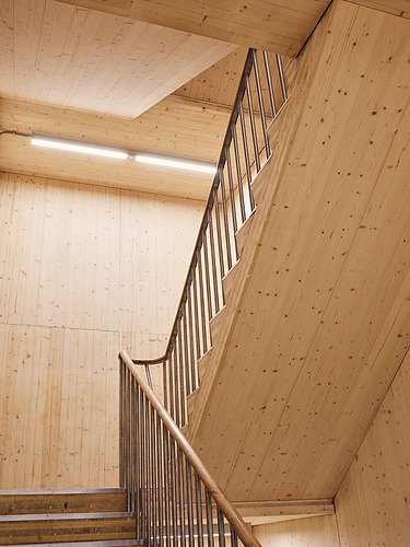 Photo of a wooden staircase.