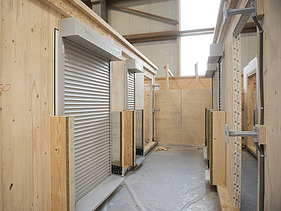 Photo of the production of LENO-ADD elements at ZÜBLIN Timber.