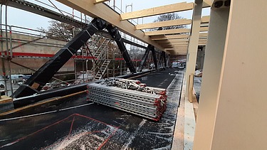 Foto von der Baustelle des Neubaus des Landratsamts in Calw. 