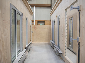 Photo of the production of LENO-ADD elements at ZÜBLIN Timber.