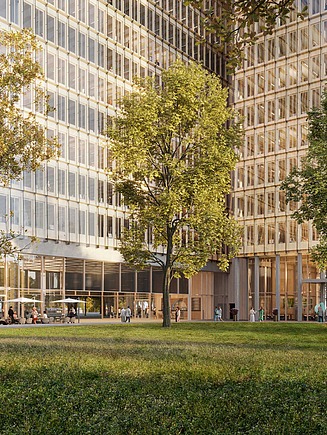 Die neue BVK-Zentrale ist durch ihre urbane Lage direkt am Park attraktiv.