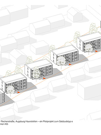 Sketch of the residential complex with all six new buildings.